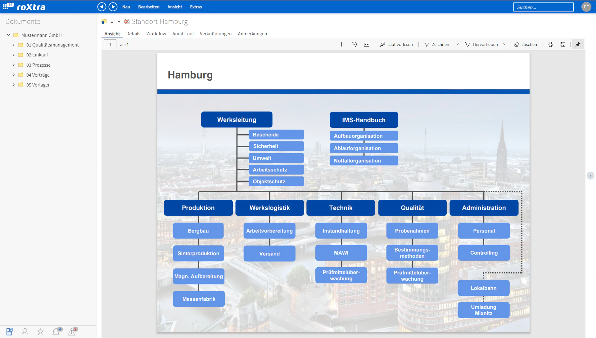 screenshot of roXtra Documents